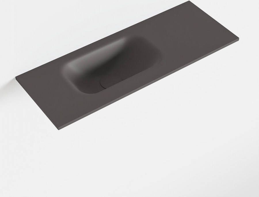 Mondiaz EDEN Dark_grey solid surface inleg wastafel voor toiletmeubel 60cm. Positie wasbak links