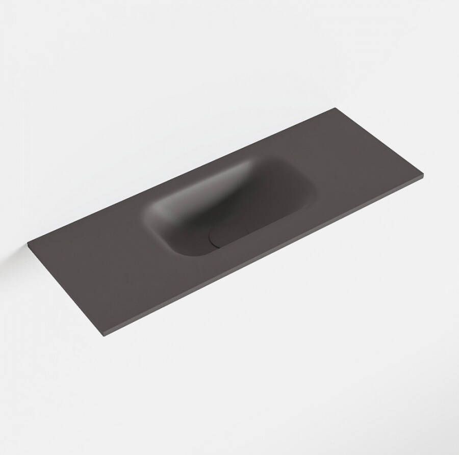 Mondiaz EDEN Dark_grey solid surface inleg wastafel voor toiletmeubel 60cm. Positie wasbak midden