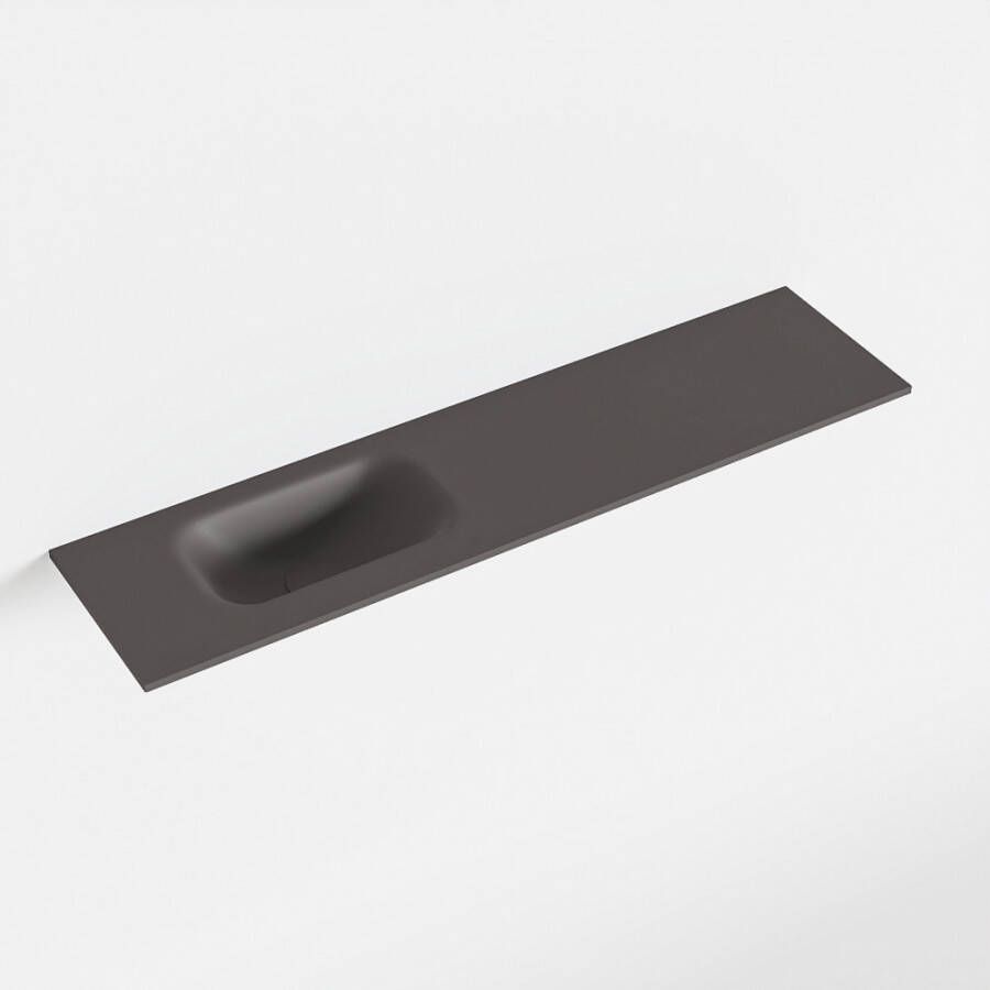 Mondiaz EDEN Dark_grey solid surface inleg wastafel voor toiletmeubel 90cm. Positie wasbak links