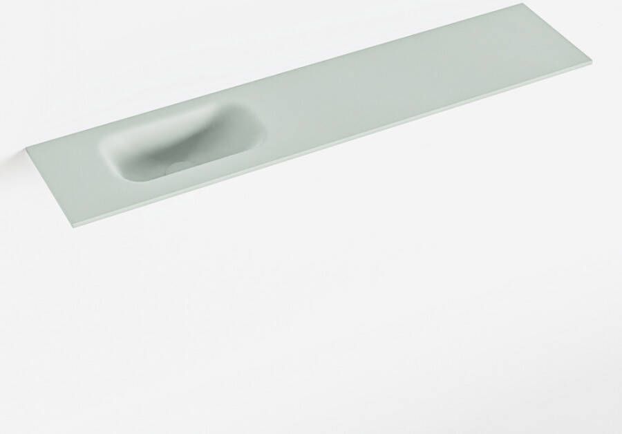 Mondiaz EDEN Greey solid surface inleg wastafel voor toiletmeubel 100cm. Positie wasbak links