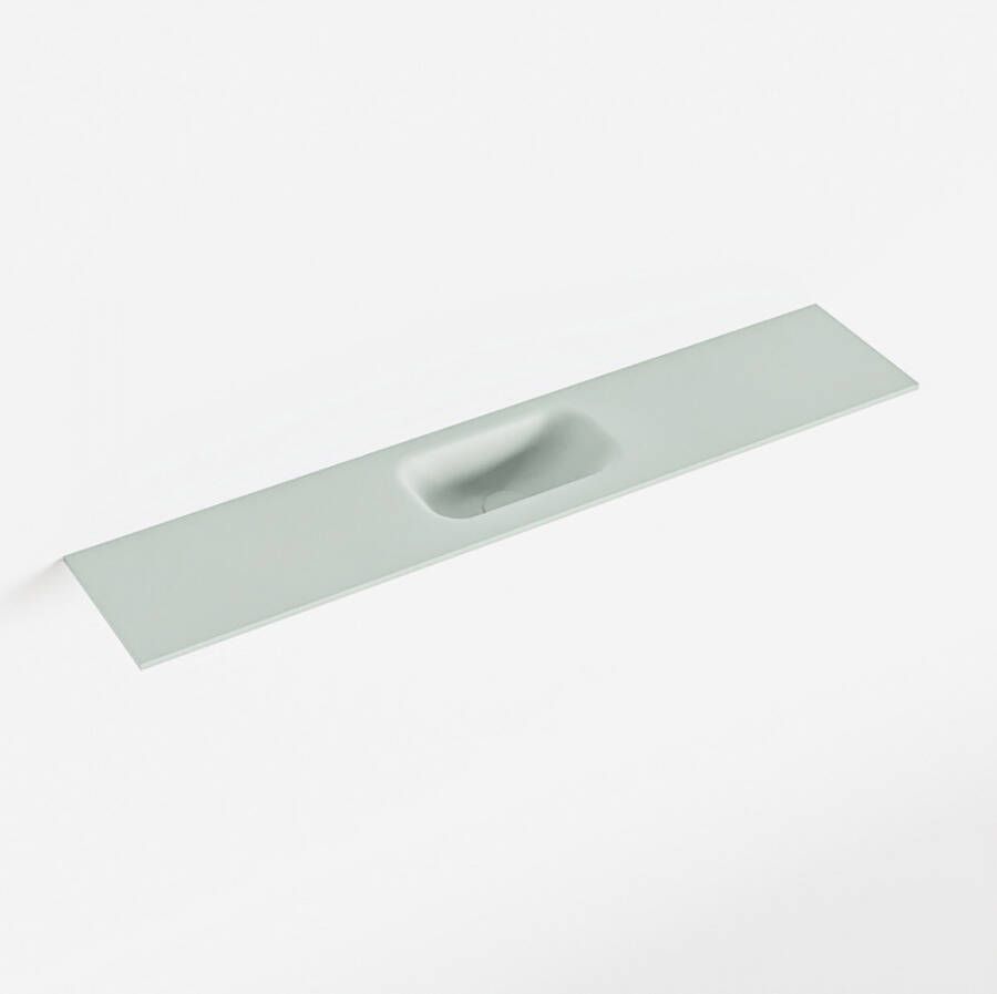 Mondiaz EDEN Greey solid surface inleg wastafel voor toiletmeubel 110cm. Positie wasbak midden