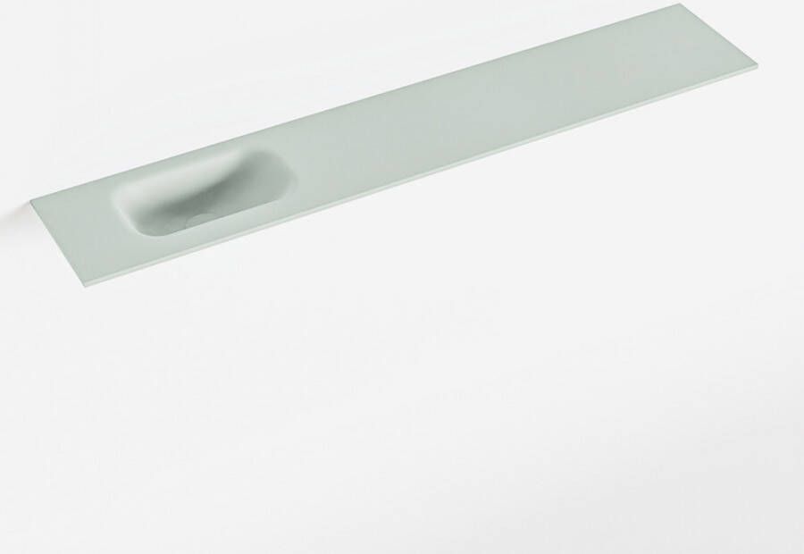 Mondiaz EDEN Greey solid surface inleg wastafel voor toiletmeubel 120cm. Positie wasbak links