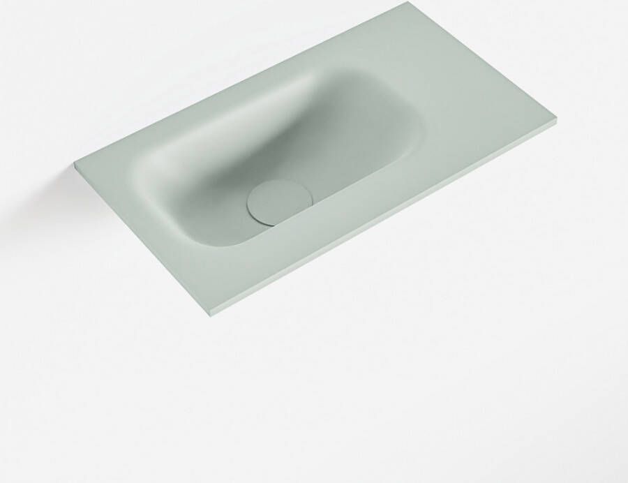 Mondiaz EDEN Greey solid surface inleg wastafel voor toiletmeubel 40cm. Positie wasbak links