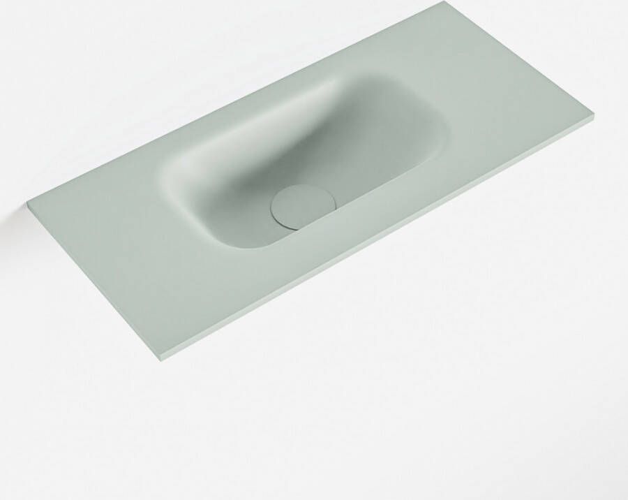 Mondiaz EDEN Greey solid surface inleg wastafel voor toiletmeubel 50cm. Positie wasbak links