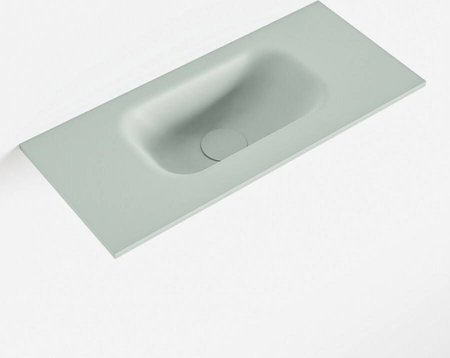 Mondiaz EDEN Greey solid surface inleg wastafel voor toiletmeubel 50cm. Positie wasbak midden