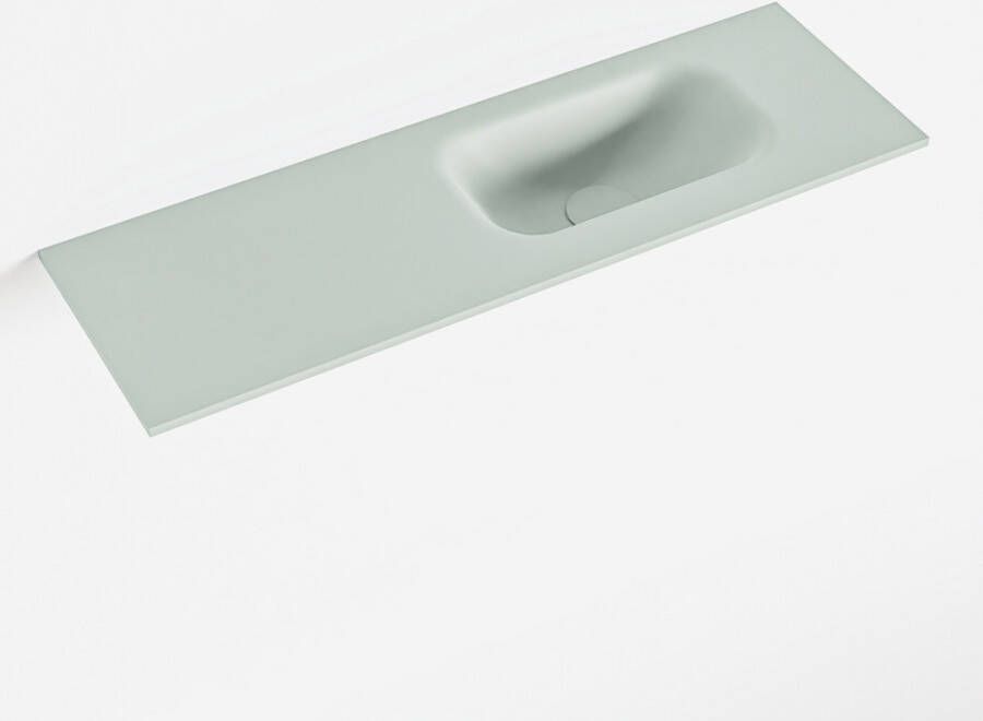 Mondiaz EDEN Greey solid surface inleg wastafel voor toiletmeubel 70cm. Positie wasbak rechts