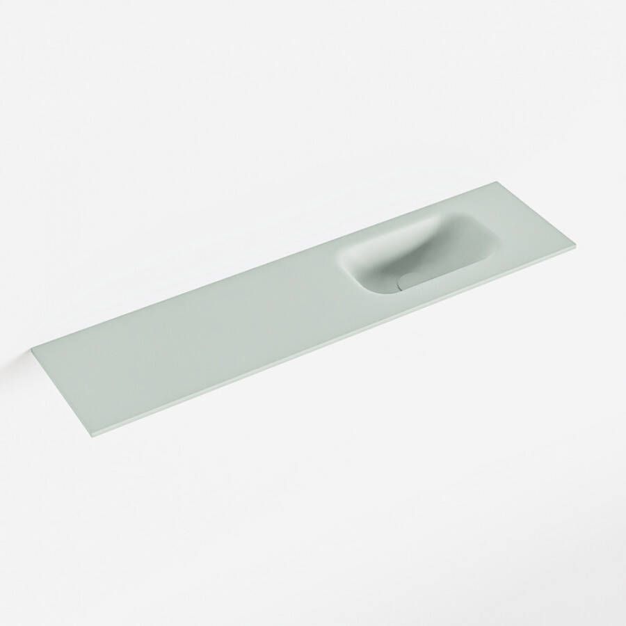 Mondiaz EDEN Greey solid surface inleg wastafel voor toiletmeubel 90cm. Positie wasbak rechts
