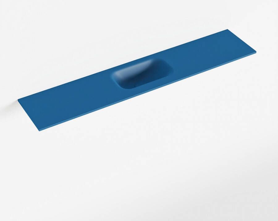 Mondiaz EDEN Jeans solid surface inleg wastafel voor toiletmeubel 110cm. Positie wasbak midden