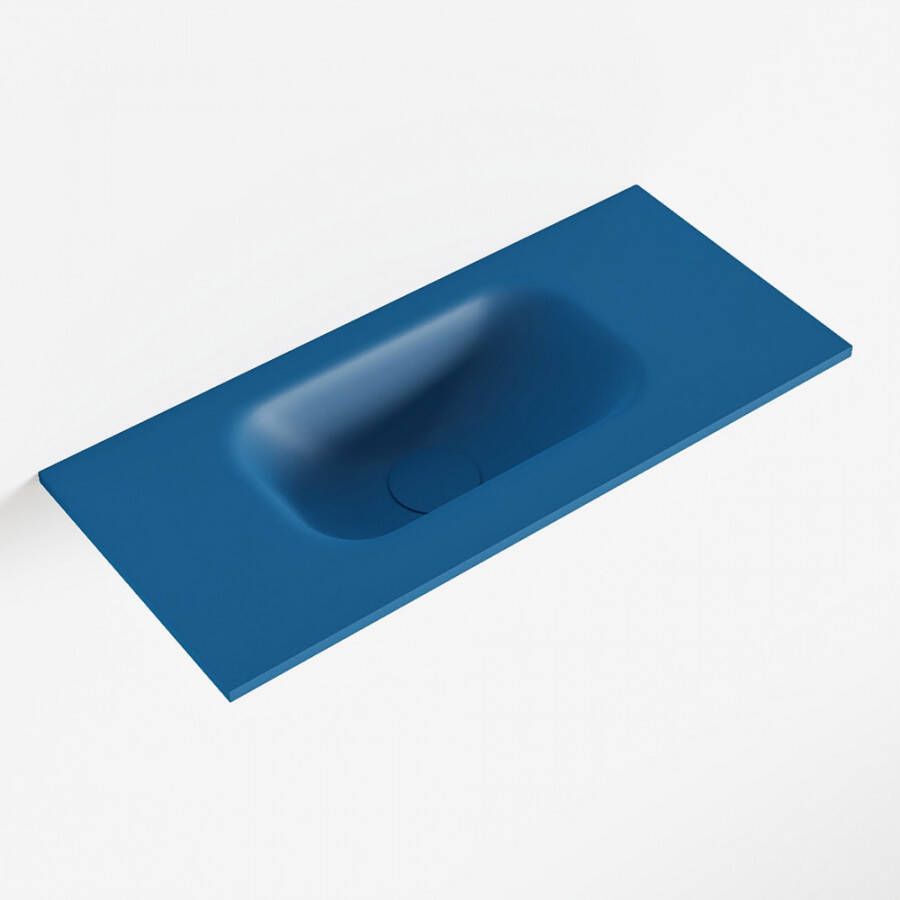 Mondiaz EDEN Jeans solid surface inleg wastafel voor toiletmeubel 50cm. Positie wasbak links