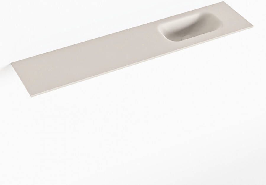 Mondiaz EDEN Linen solid surface inleg wastafel voor toiletmeubel 100cm. Positie wasbak rechts