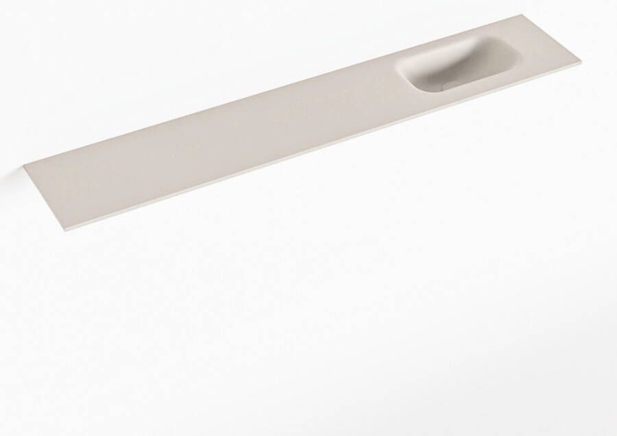 Mondiaz EDEN Linen solid surface inleg wastafel voor toiletmeubel 120cm. Positie wasbak rechts
