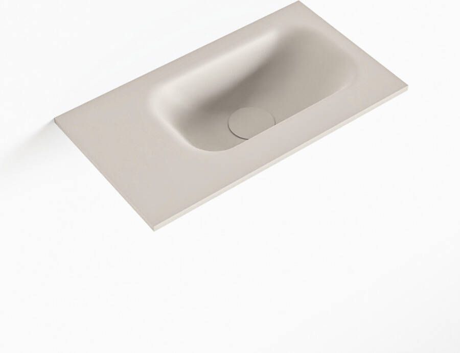 Mondiaz EDEN Linen solid surface inleg wastafel voor toiletmeubel 40cm. Positie wasbak rechts