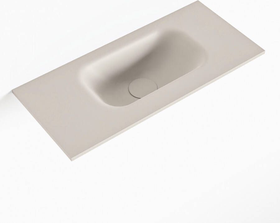 Mondiaz EDEN Linen solid surface inleg wastafel voor toiletmeubel 50cm. Positie wasbak rechts