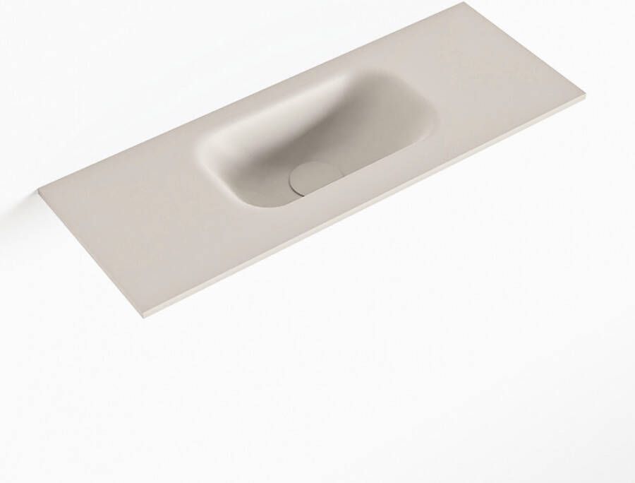 Mondiaz EDEN Linen solid surface inleg wastafel voor toiletmeubel 60cm. Positie wasbak midden