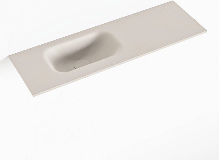 Mondiaz EDEN Linen solid surface inleg wastafel voor toiletmeubel 70cm. Positie wasbak links