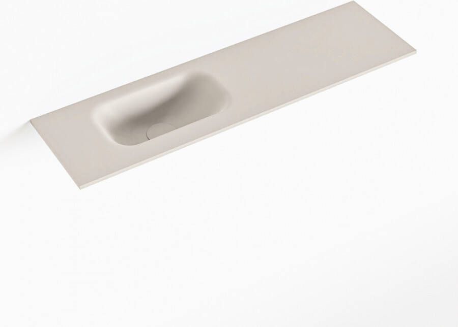 Mondiaz EDEN Linen solid surface inleg wastafel voor toiletmeubel 80cm. Positie wasbak links