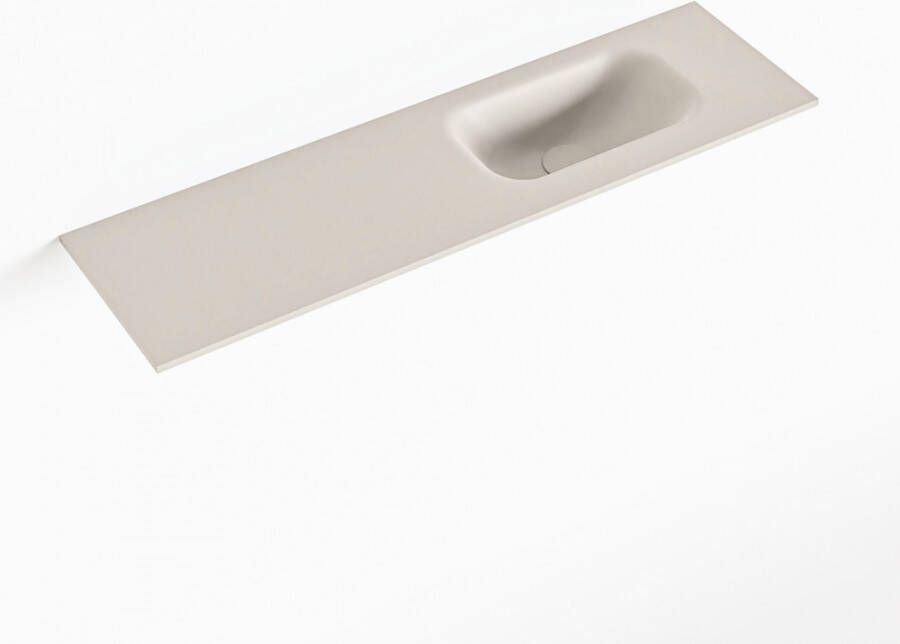Mondiaz EDEN Linen solid surface inleg wastafel voor toiletmeubel 80cm. Positie wasbak rechts