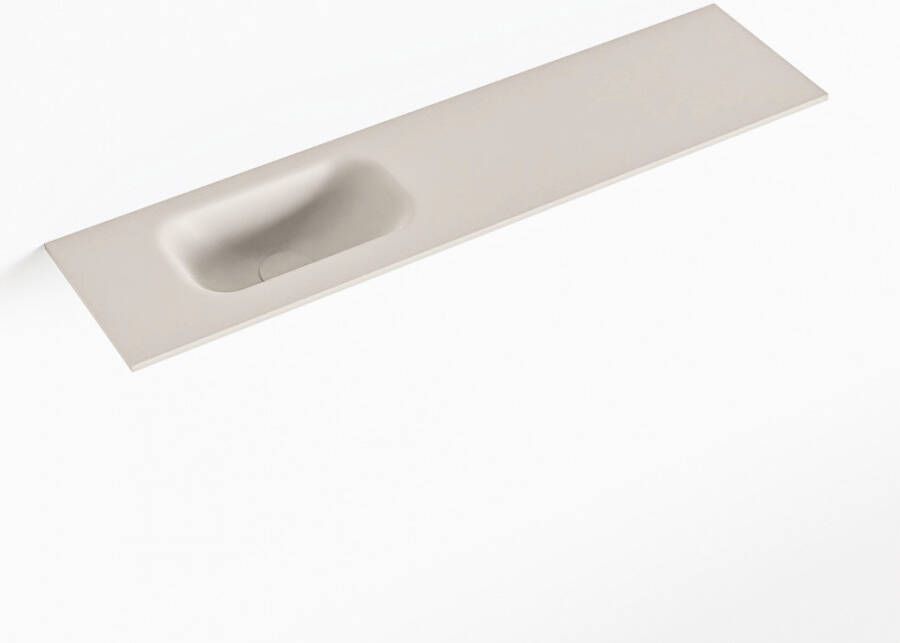 Mondiaz EDEN Linen solid surface inleg wastafel voor toiletmeubel 90cm. Positie wasbak links