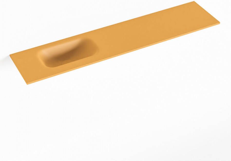 Mondiaz EDEN Ocher solid surface inleg wastafel voor toiletmeubel 100cm. Positie wasbak links