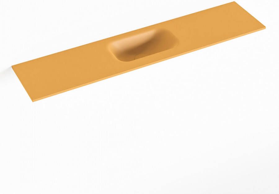 Mondiaz EDEN Ocher solid surface inleg wastafel voor toiletmeubel 100cm. Positie wasbak midden