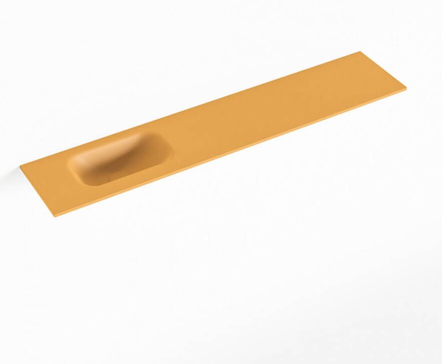 Mondiaz EDEN Ocher solid surface inleg wastafel voor toiletmeubel 110cm. Positie wasbak links