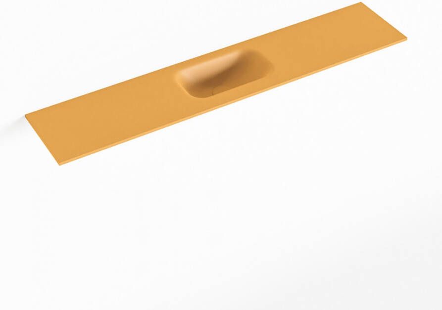 Mondiaz EDEN Ocher solid surface inleg wastafel voor toiletmeubel 110cm. Positie wasbak midden