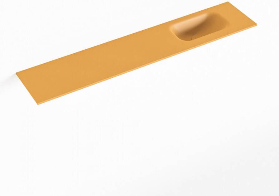 Mondiaz EDEN Ocher solid surface inleg wastafel voor toiletmeubel 110cm. Positie wasbak rechts