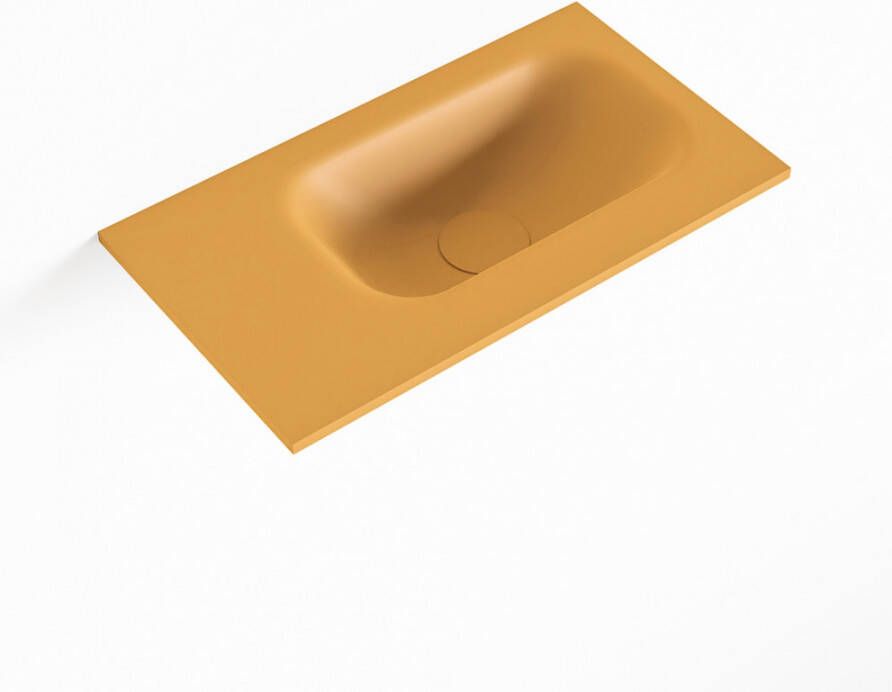 Mondiaz EDEN Ocher solid surface inleg wastafel voor toiletmeubel 40cm. Positie wasbak rechts