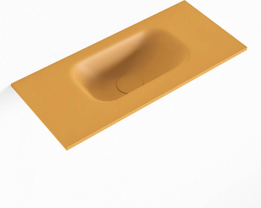Mondiaz EDEN Ocher solid surface inleg wastafel voor toiletmeubel 50cm. Positie wasbak midden