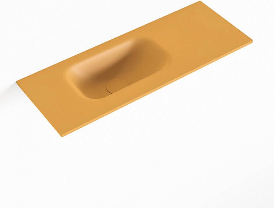 Mondiaz EDEN Ocher solid surface inleg wastafel voor toiletmeubel 60cm. Positie wasbak links