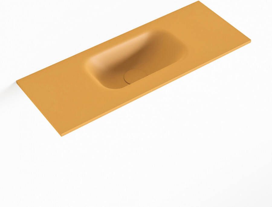 Mondiaz EDEN Ocher solid surface inleg wastafel voor toiletmeubel 60cm. Positie wasbak midden