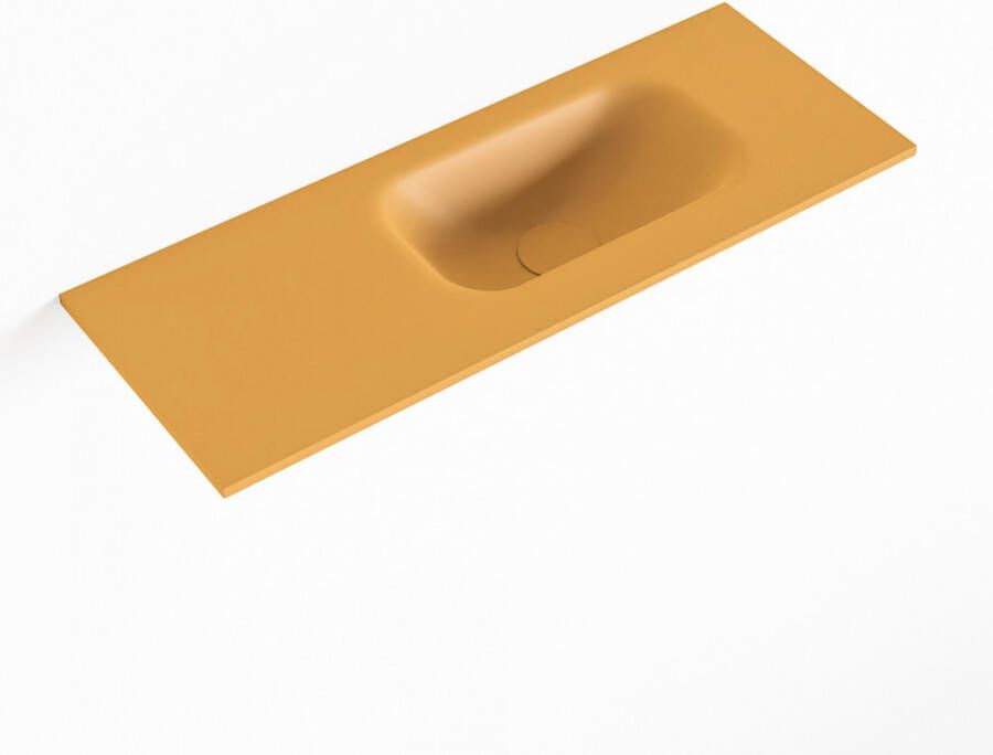 Mondiaz EDEN Ocher solid surface inleg wastafel voor toiletmeubel 60cm. Positie wasbak rechts