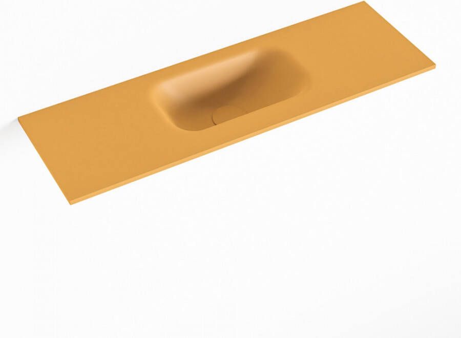 Mondiaz EDEN Ocher solid surface inleg wastafel voor toiletmeubel 70cm. Positie wasbak midden
