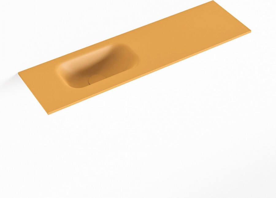 Mondiaz EDEN Ocher solid surface inleg wastafel voor toiletmeubel 80cm. Positie wasbak links