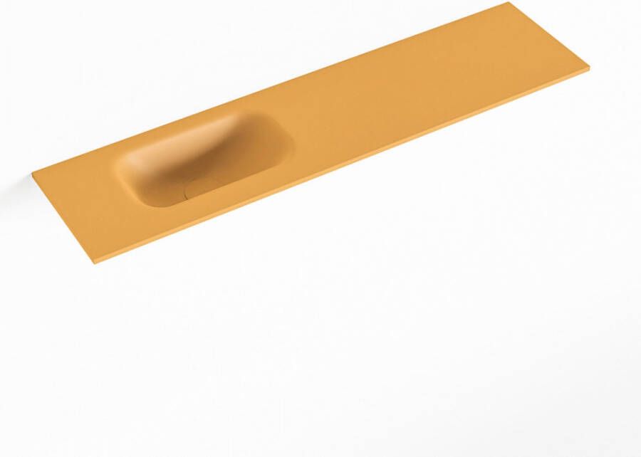 Mondiaz EDEN Ocher solid surface inleg wastafel voor toiletmeubel 90cm. Positie wasbak links