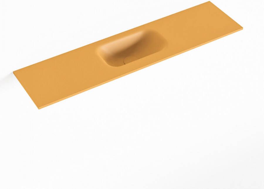 Mondiaz EDEN Ocher solid surface inleg wastafel voor toiletmeubel 90cm. Positie wasbak midden