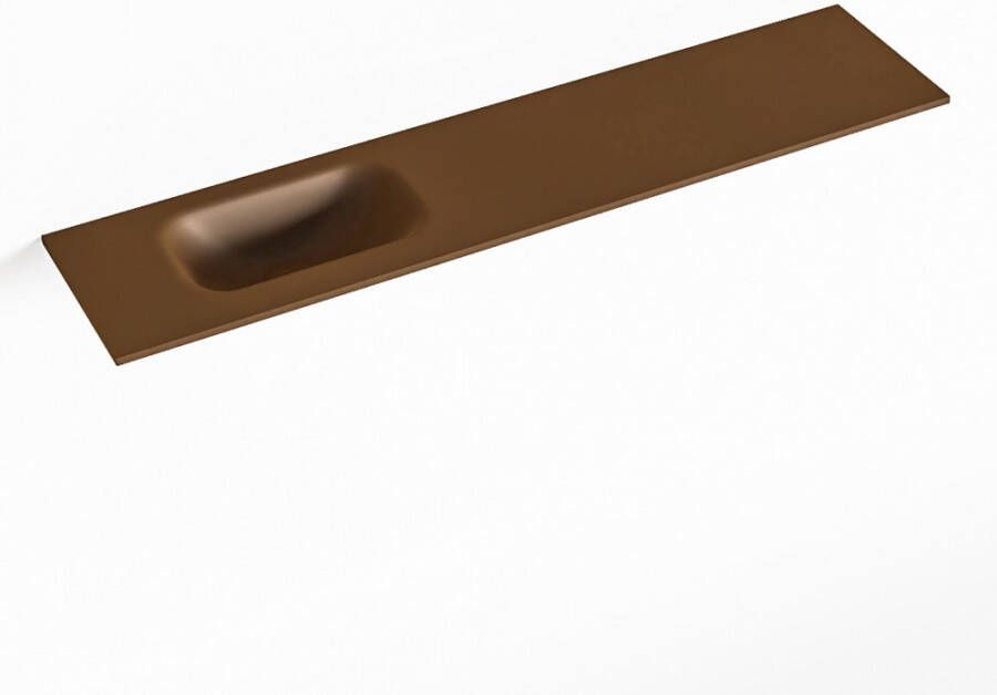 Mondiaz EDEN Rust solid surface inleg wastafel voor toiletmeubel 100cm. Positie wasbak links