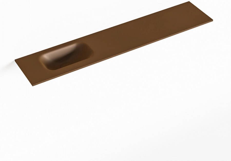 Mondiaz EDEN Rust solid surface inleg wastafel voor toiletmeubel 110cm. Positie wasbak links