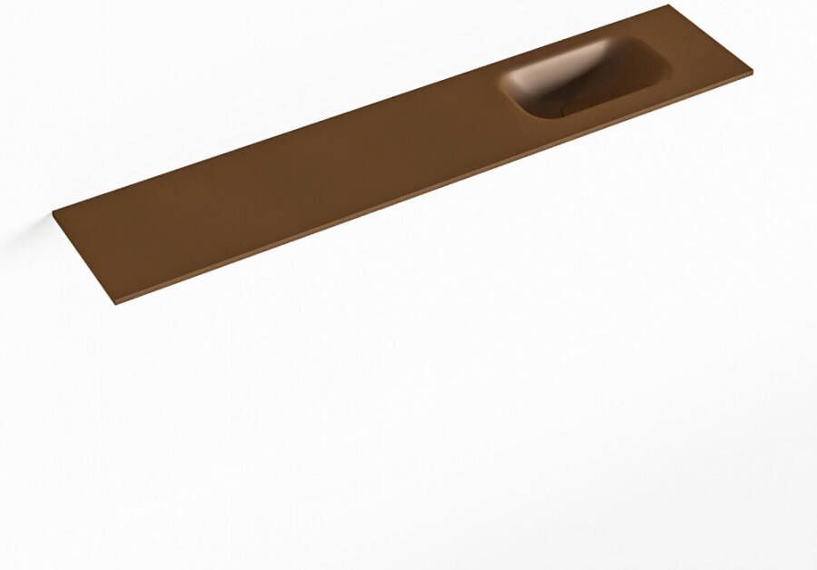 Mondiaz EDEN Rust solid surface inleg wastafel voor toiletmeubel 110cm. Positie wasbak rechts