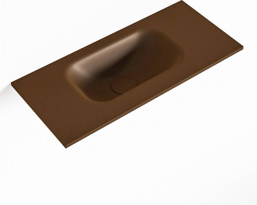 Mondiaz EDEN Rust solid surface inleg wastafel voor toiletmeubel 50cm. Positie wasbak links