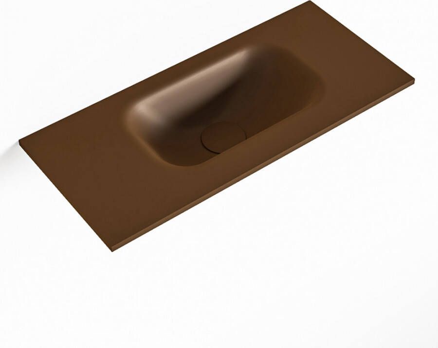 Mondiaz EDEN Rust solid surface inleg wastafel voor toiletmeubel 50cm. Positie wasbak rechts