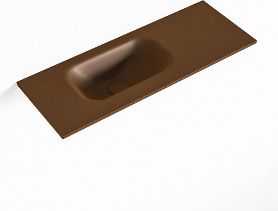 Mondiaz EDEN Rust solid surface inleg wastafel voor toiletmeubel 60cm. Positie wasbak links