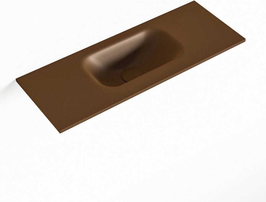 Mondiaz EDEN Rust solid surface inleg wastafel voor toiletmeubel 60cm. Positie wasbak midden