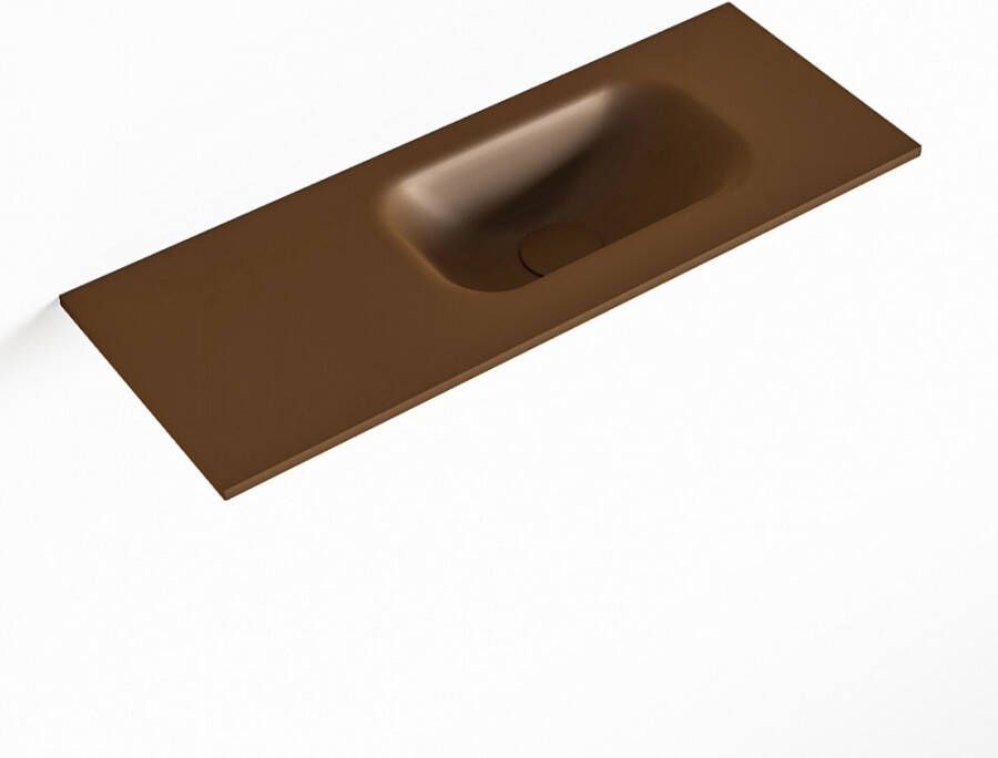 Mondiaz EDEN Rust solid surface inleg wastafel voor toiletmeubel 60cm. Positie wasbak rechts