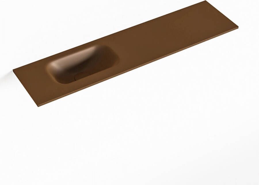 Mondiaz EDEN Rust solid surface inleg wastafel voor toiletmeubel 90cm. Positie wasbak links