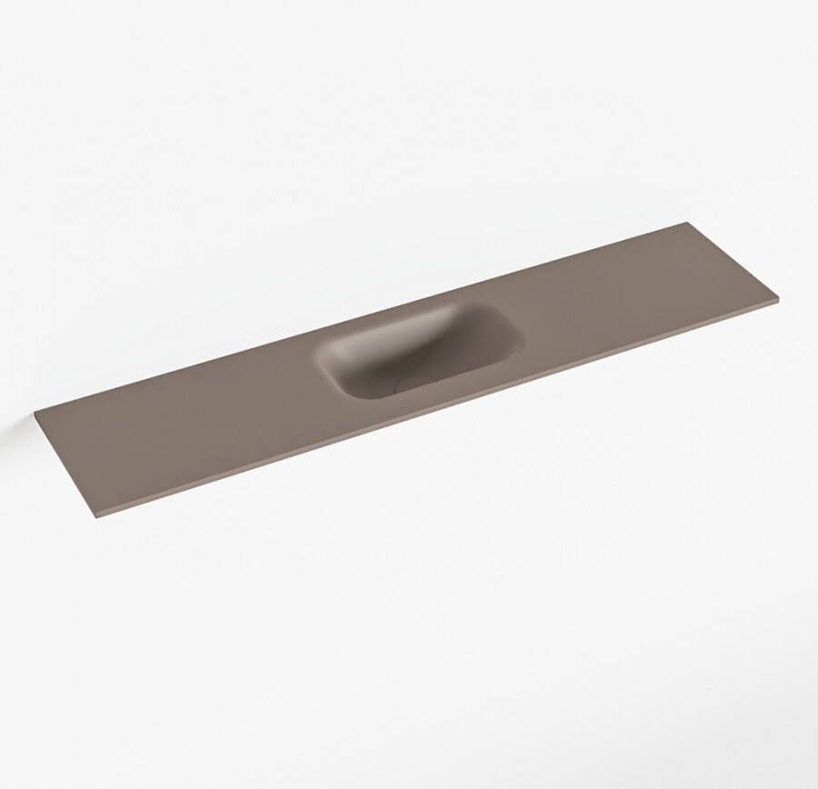 Mondiaz EDEN Smoke solid surface inleg wastafel voor toiletmeubel 100cm. Positie wasbak midden