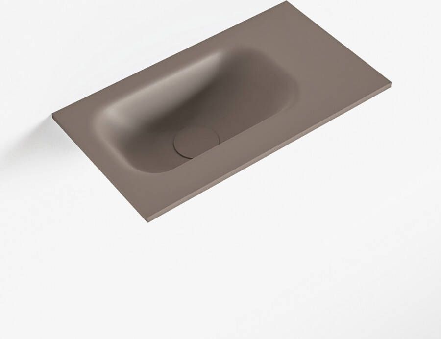 Mondiaz EDEN Smoke solid surface inleg wastafel voor toiletmeubel 40cm. Positie wasbak links