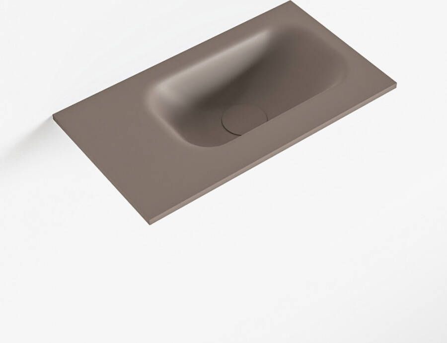 Mondiaz EDEN Smoke solid surface inleg wastafel voor toiletmeubel 40cm. Positie wasbak rechts