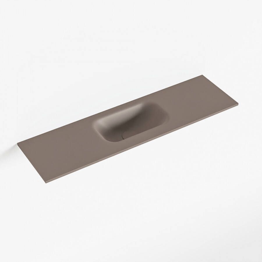 Mondiaz EDEN Smoke solid surface inleg wastafel voor toiletmeubel 80cm. Positie wasbak midden