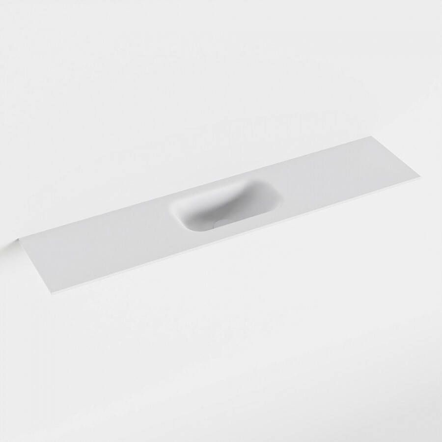 Mondiaz EDEN Talc solid surface inleg wastafel voor toiletmeubel 100cm. Positie wasbak midden